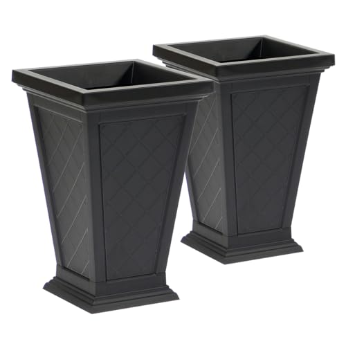 Image of FCMP Outdoor - Modemmo Argyle Self-Watering Planter (2 Pack), Black