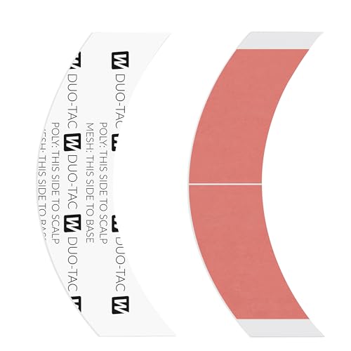 Image of Duo-Tac CC Contour Tape 36 Pieces for Wig Tape Installs, Lace Systems, Toupee Applications, Hair and Adhesive Strips Prep Offering Extended Wear Hold, Low Residue and Dual-Sided Use for Mesh and Poly