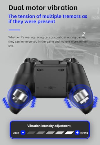 Image of MartZilla Z04 Wireless Gamepad /Controller With Magnetic Charging Dock, 6-Axis Handle, Hall Dual Trigger, Tri-Mode Connectivity, Dual Motor Vibration (Comes With 2 Types Of Button Modules) (Black)