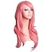 28" Women's Hair Wig New Fashion Woman's Long Big Wavy Hair Heat Resistant Wig for Cosplay Party Costume(pink)