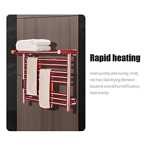 Toallero de acero inoxidable 304 eléctrico con estante para pared de baño 5