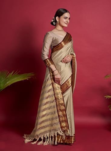 Image of Avantika Fashion Women's Woven Cotton Silk Art Silk Banarasi Saree With Blouse Piece