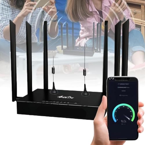 Image of Home Wireless WiFi Router 6 Omnidirectional Antennas Smart Router | Unlimited Satellite Internet Plug Play for Laptop, Cell Phone, TV, Urban, Rural, Desert