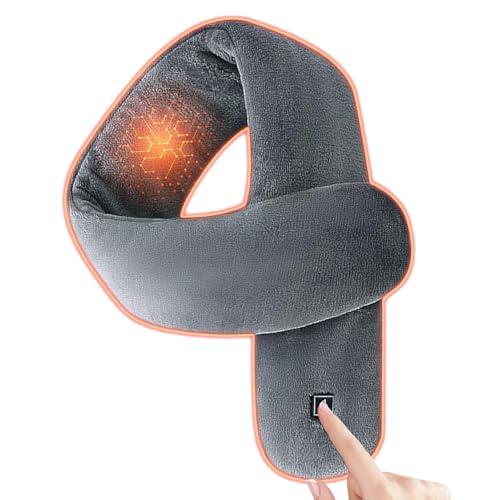 Écharpe chauffante - Douce, massante et lavable, écharpe chauffante alimentée par USB comme cache-cou - Pour le ski, le camping, les trajets, le cyclisme, les voyages, les femmes, les hommes, les