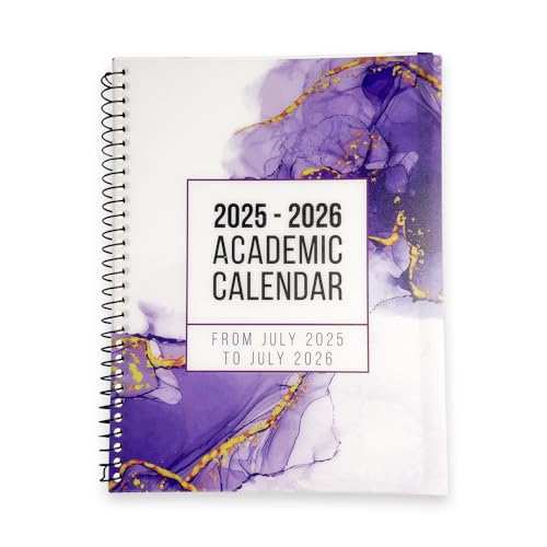 RE-FOCUS THE CREATIVE OFFICE, 2025-2026 Academic Calendar, Monthly and Weekly Views with Time Slots, To-Do List (Purple)