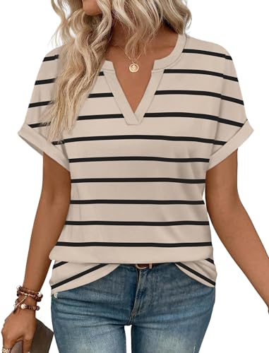Image of WIHOLL Womens Blouses Spring Tops Short Sleeve Shirts Dressy Casual Summer Vacation Fashion Clothing 2026