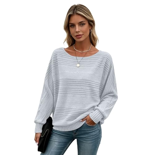 Image of Women's Batwing Tunic Tops, Long Sleeve Shirts Blouses, Business Casual Sweater for Office Work