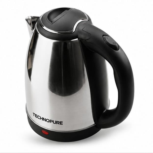 Image of Technopure 1.8L Electric Kettle | 1500 Watt Fast Boiling Stainless Steel Water Boiler | Auto Cut Off | Dry Boil Protection | Cordless 360 Base | Tea, Coffee & Noodles Maker | Silver & Black (TP-011)