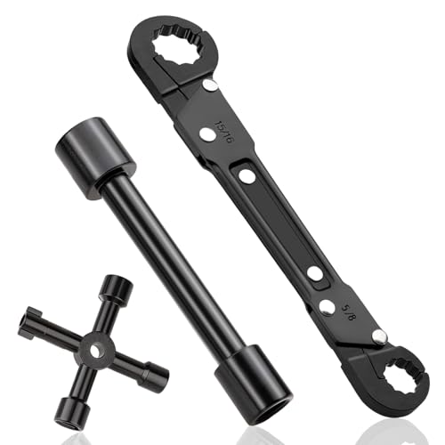 Aikyciu Plumbing Tools, Professional Angle Stop Wrench Kit, Angle Stop Removal Tool for Installing New Compression Angle Stop and Removing the Compression Ring