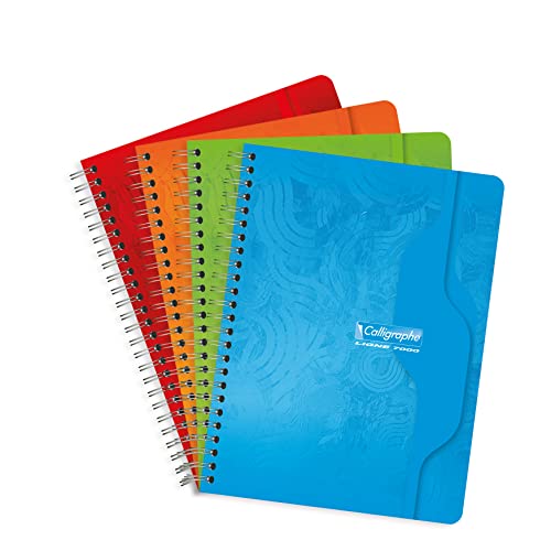 Clairefontaine Caligraphe 7000 401C - Quaderno A5 con rilegatura a spirale, 50 fogli, colori assortiti, 1pezzo