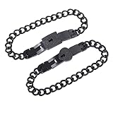 schlüsselrosette edelstahl Ketten typ: Kobra-Kette 2 Stück Schloss Und Schlüssel Armband Edelstahl Passende Armbänder für Paare Romantische Bedeutung Bff Armbänder für Beste Freunde Geschenk für Valentinstag Geburtstag Jahrestag