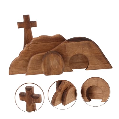 Décor de Tombeaux Vides de Pâques Mobestech et Croix en Bois pour Table - 7