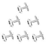 PandaHall 20pcs 2 Größe Messing Manschettenknöpfe Fach Einstellungen Manschettenknopf Cabochons Lünette Rohlinge Manschettenknopf Erkenntnisse für Herrenanzug Hochzeitshemd Business Shirt