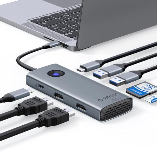 Amazon | ORICO 8 in 1 ドッキングステーション 2*HDMI出力 USB Cハブ