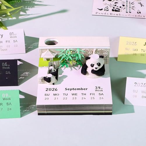Calendrier 3D bloc-notes sculpté en papier premium pour décor de bureau élégant