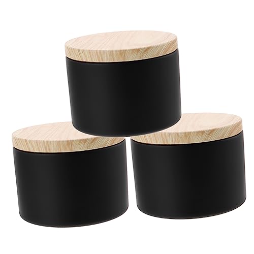 HOMSFOU 3Pcs Iron Candle Jars with Lids Stylish Storage Containers for DIY Candle Making Travel Party Decorations Durable Reusable for and Events