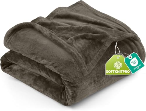 Image of Utopia Bedding Fleece Blanket Twin Size Brown (60x80 Inches) Ultra Soft Warm Lightweight Microfiber Breathable Anti-Static Cozy Winter Bed Blanket, All-Season Home Decor Gift for Men & Women