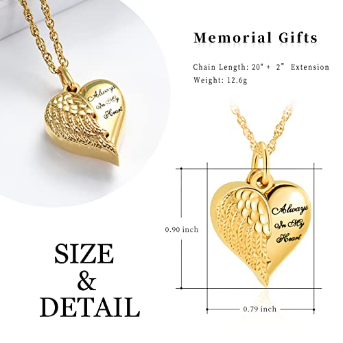 Shajwo SH-F12503-MOM Cremation Jewelry Angel Wing Heart Urn Necklaces thumb #5