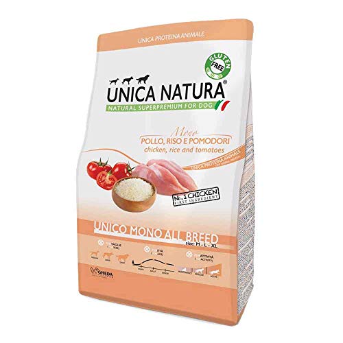 Crocchette cani - UNICA NATURA: Unico mono all breed 2,5kg - pollo, riso, pomodori - gluten free