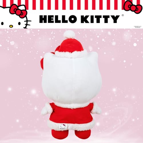 Image of Hello Kitty Santa Holiday & Christmas Bedding Super Soft Plush Cuddle Pillow Buddy, (Officially Licensed Product) By Franco