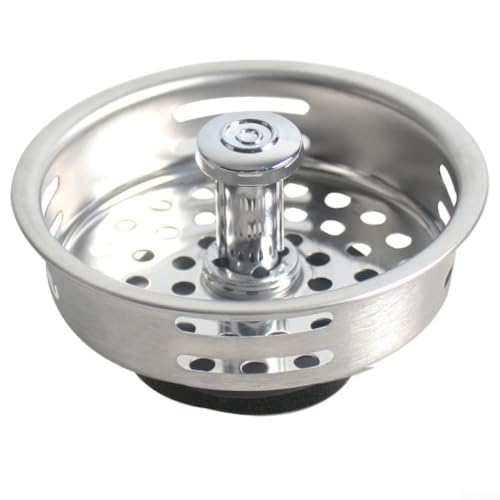 Colador de cesta de fregadero de repuesto para fregaderos de cocina, acero inoxidable 304, resistente a la corrosión, extraíble, ajuste plateado, apto para lavavajillas, filtro de desechos eficiente