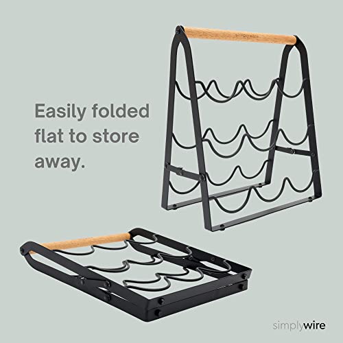 simplywire - Collapsible Wine Rack – 9 Unit Bottle Holder – Black - Image 4