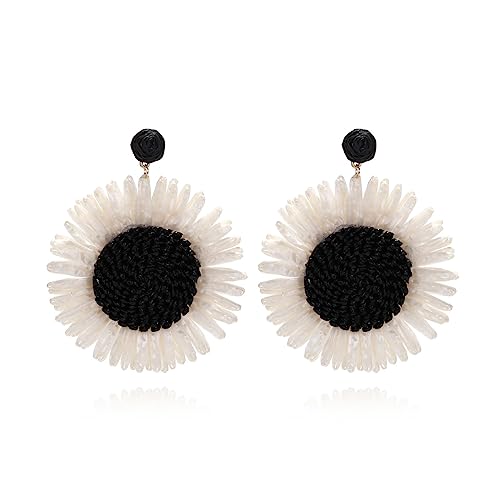Large Sunflower Straw Dangle s,Rattan Stylish Raffia Floral s for