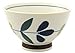 Hasami Ware Tenryu Pottery Round Flower Rice Bowl (Blue)