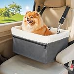 UNICITII Dog Car Booster Seat for Small Dogs & Cats, Raised with Metal Frame