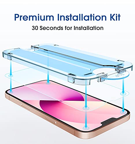 Image of amFiIm OneTouch for iPhone 13 Mini Screen Protector 5.4 inch Tempered Glass | Auto-Alignment, 30s Install, Bubble Free, 9H Hardness, Scratch & Drop Protection, HD Clear, Case Friendly, 2 Pack (13M-5.4'')
