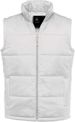 Chaleco de nylon para mañanas frías con el bodywarmer acolchado sin mangas blanco S