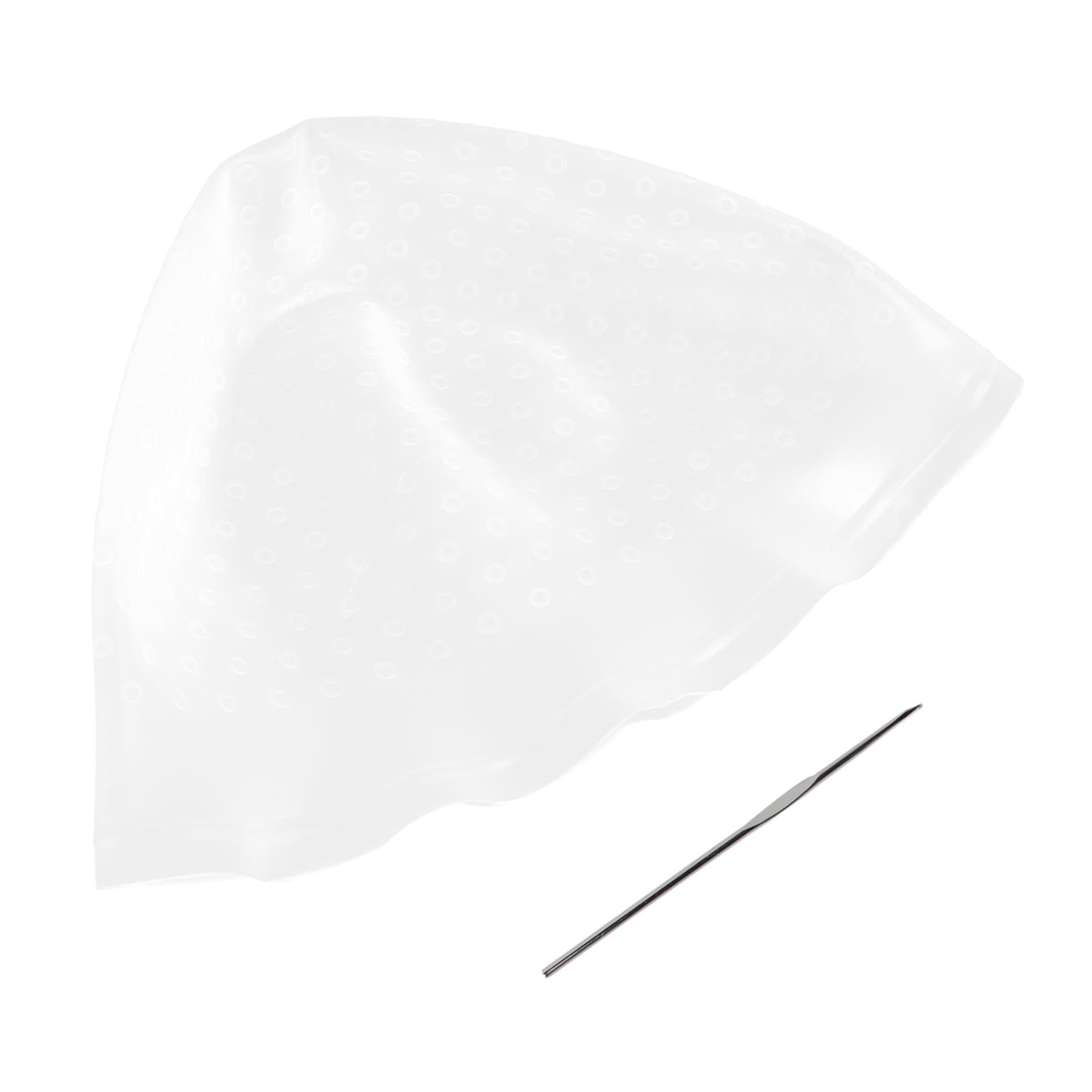 FOMIYES Salon Dye Silicone Hook Highlight Cap for Reusable Hair Coloring White Professional Hair Care Highlighting Set