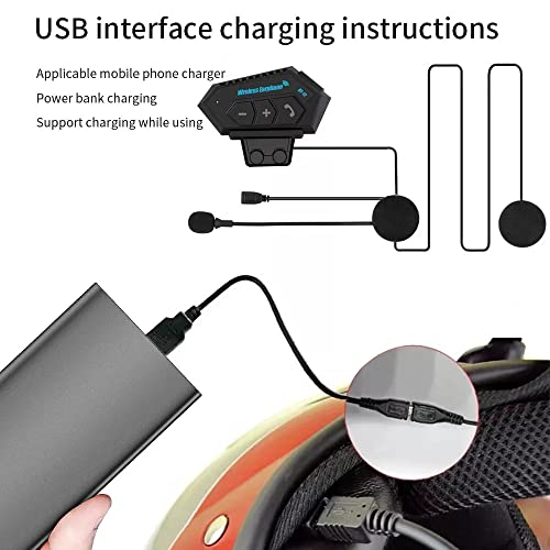 Image of Wireless Motorcycle Helmet Bluetooth Headset | Dual Stereo Speakers Hands-Free Music & Call Control | Mic Earphones 8H Backup Play | Compatible with Android & iOS