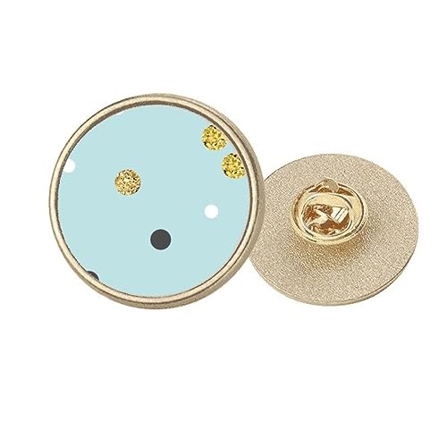 Broche ronde en métal doré au design en s art pattern, finition haute joaillerie