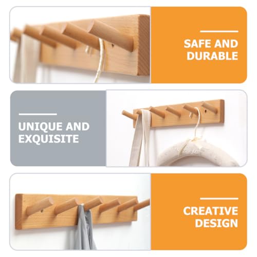 Perchero de pared de madera de fácil instalación con diseño elegante 4