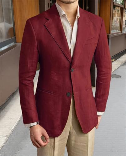 Men Light Blue Beige Linen Suits Thin Cotton Linen Groom Tuxedos Notch Lapel Slim Fit Blazers2