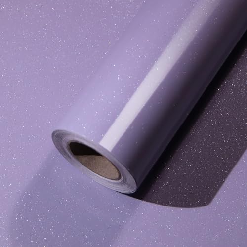 wishFIRE Purple Colorful Countertop Contact Paper Glossy Purple Peel and Stick Wallpaper 15.7" x 200" Self Adhesive Waterproof Wall Paper Decorative Kitchen Cabinet Table Closet