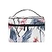 Produktbild Reise-Make-up-Tasche, Vogelkranich mit Blume, Kosmetiktasche, Organizer für Frauen und Mädchen, Kulturbeutel, tragbare Aufbewahrung, Kosmetiktasche, Segeltuch