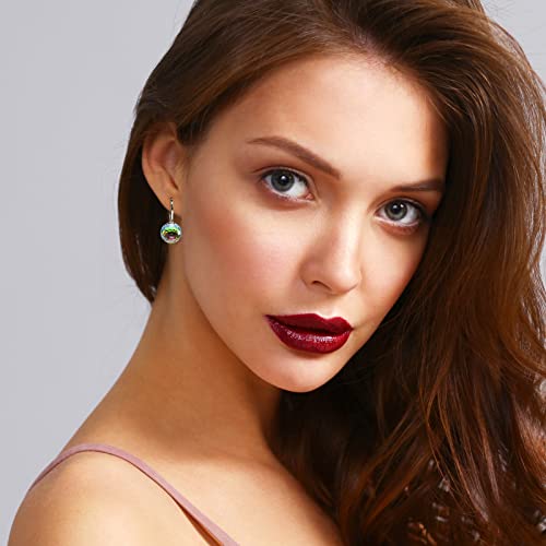 Austrian Crystal Earrings Leverback Earrings Hypoallergenic Disco Earrings Silver Rainbow Earrings Dangle Earrings For Women Trendy #TOP1
