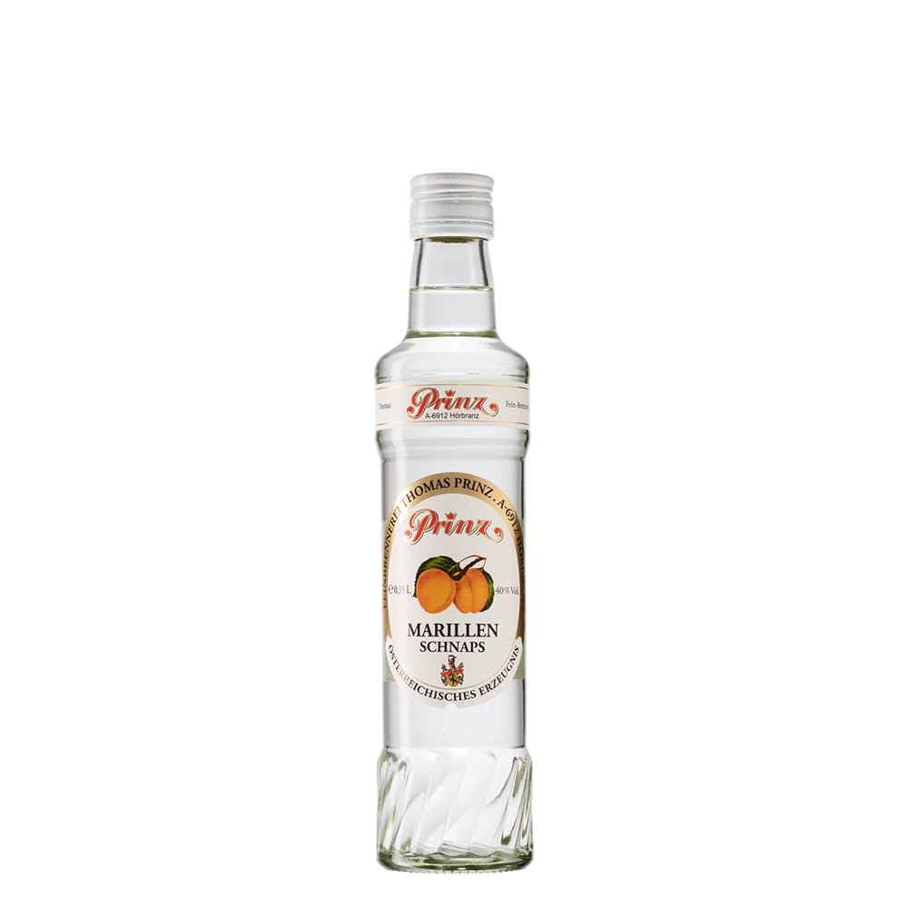 Prinz - Marillen Schnaps | Traditionelle Schnapsspezialität aus sonnengereiften Marillen | Sortentypisch | Doppelt gebrannt im Feinbrandverfahren, 40% vol, 0.35 l