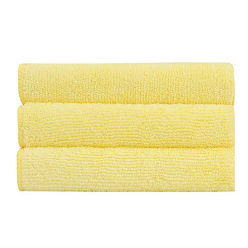 Bathla Spic & Span Multi Purpose Micro Fiber Cleaning Cloth - 340 GSM: 40cmx40cm (Pack of 3 - Lemon)
