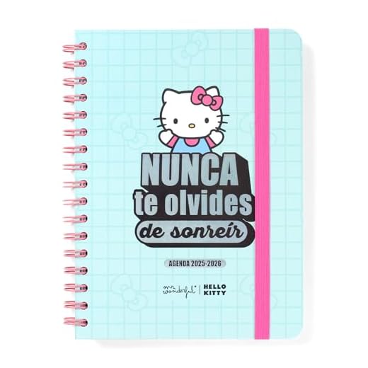 Mr.Wonderful - Agenda Escolar 2025-26 Hello Kitty x Mr. Wonderful - Nunca te olvides de sonreír