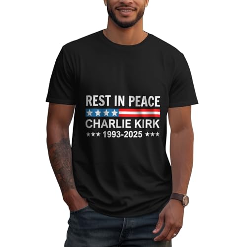 Rest in Peace Charlie Kirk Memorial Tribute Charlie 1993 2025 Vintage T-Shirt - Classic Fit, Crew Neck, Adultblack