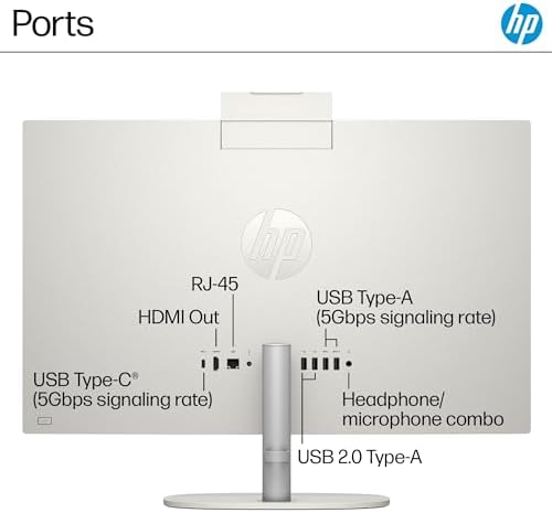 HP 24 inch All-in-One Desktop PC, FHD Display, AMD Ryzen 7 7730U, 16 GB RAM, 512 GB SSD, AMD Radeon Graphics, Windows 11 Home, 24-cr0032 (2024) — view 7