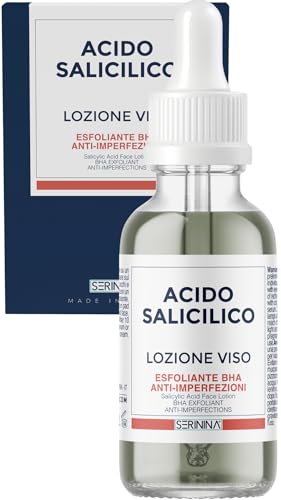 SERININA Acido Salicilico Viso - Salycilic Acid Peeling Viso Siero Esfoliante - per Acne, Brufoli, Pori Dilatati e Punti Neri - Scrub Peeling Chimico