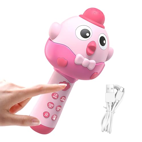 Microphone pour enfant jouet musical rechargeable avec lecteur de musique LED