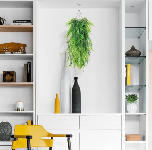 Image of Dekorly Artificial Vines Fake Greenery Garland Willow Leaves Faux Hanging Plants Trailing Weeping Ivy Drooping Hanging Vines Faux Plants Realistic (Design-C, 65CM)