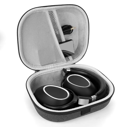 Image of Geekria Shield Headphones Case Compatible with Bose QC Ultra II, Soundcore Space Q45, Skullcandy Crusher ANC 2 and More, Replacement Hard Shell Travel Carrying Bag with Cable Storage (Grey)