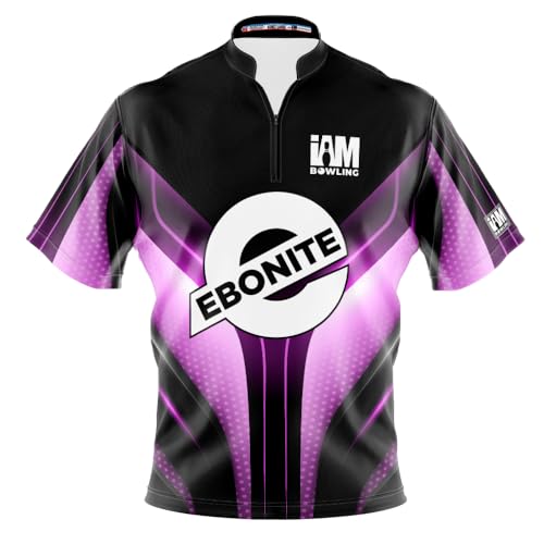 Logo Infusion I AM Bowling Jersey Short Sleeve Sash Collar 2333-EB Made in USA Ebonite (US, Alpha, XX-Large, Regular, Regular, Multi)