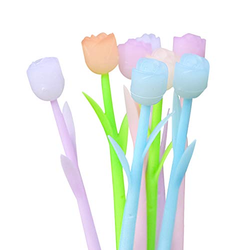 KRIZJUES Bolígrafos Flor Cambiante de Color 24 Pzas Negro 0.5mm miniatura 1